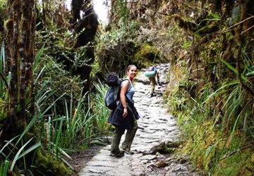 Hiking the Inca Trail to Machu Picchu in southern Peru.
