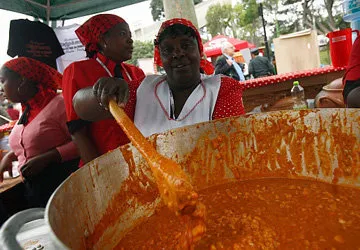 Preparing the Afro-Peruvian dish of carapulcra