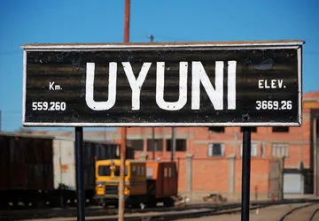 Sign upon entering the small town of Uyuni in Bolivia