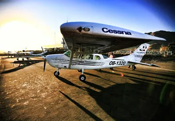 Flying in the Cessna over the Nazca Valley