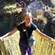 Mini. Crossing Qeswachaka, the last Inca Bridge, in Peru