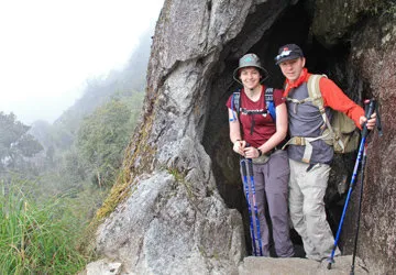 A tunnel in Peru carved into rock by the Inca.