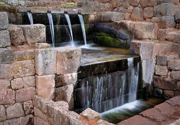 Fountain at Tipon Inca Ruins near Cusco Peru