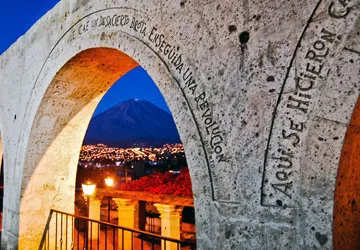 View of Misti Volcano from Yanahuara Lookout