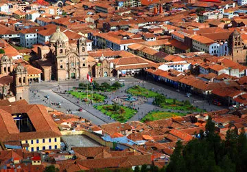 The Plaza de Armas, or Main Square, of Cusco, Peru