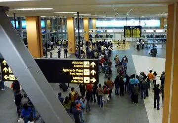 Inside Jorge Chavez International Airport in Lima