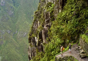 Climbing Huayna Picchu Mountain near Machu Picchu in Peru.