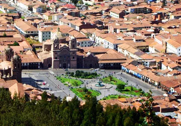 Overhead view of Cusco's Main Square