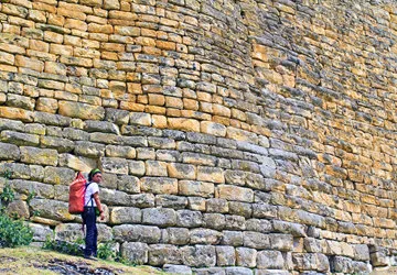 Kuelap Fortress's massive outer walls.