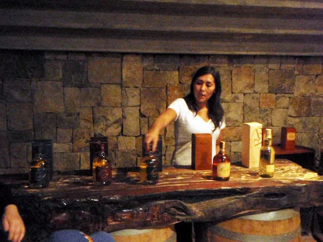 A Pisco tasting in traditional bodega in Ica Peru.