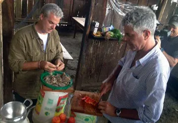 Anthony Bourdain in the Peruvian jungle on a cacao trip