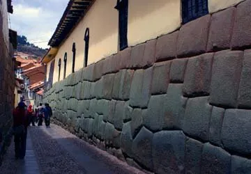 Hatunrumiyoc, an original Inca wall in Cusco, Peru