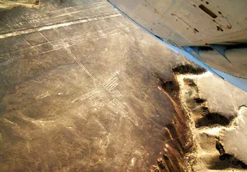 The hummingbird figure of the Nazca Lines in Peru.