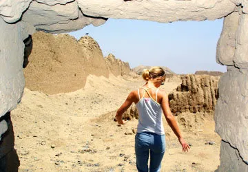 Exploring the adobe city of Chan Chan in northern Peru