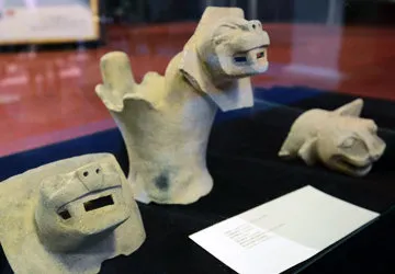 Puma head vessels discovered near the Island of the Sun