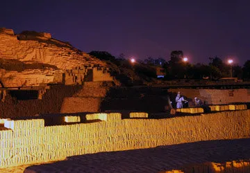 Ancient Shrine of Huaca Pucllana in Miraflores, Lima