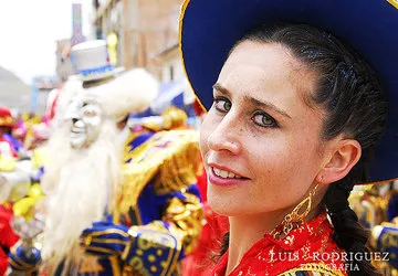 Dancer at the Virgen de la Candelaria Festival in Puno Peru.