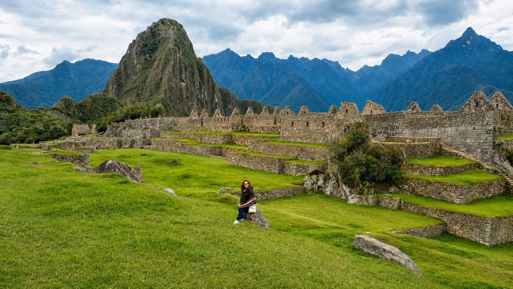 tourist in the ruins of the machu picchu