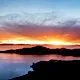 Vista de un atardecer en la Isla del sol