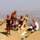 Sandboarding world's largest sand dune White Hill near Nazca