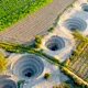 View of the Aqueducts of Cantayoc in Nazca, Peru.