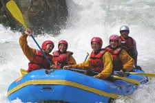 Close-up of rafters on the Apurimac River outside of Cusco P
