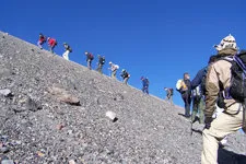 Group of tourists climbing El Misti Volcano in Arequipa, Per