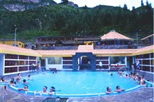 Relaxing in the Chivay hot springs in Colca Canyon, Arequipa