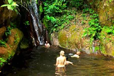 Bathing in San Miguel de Bala in the Bolivia Amazon jungle.