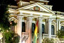 The Burnt Palace in the historic center of La Paz, Bolivia.