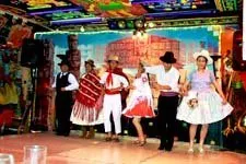 Traditionally dressed folkloric dancers doing show in La Paz