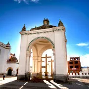 Cover Photo. Tower of Copacabana Sanctuary in Bolivia.