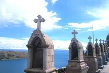 Lookout in Copacabana, Bolivia, overlooking Lake Titicaca.