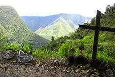 Panoramic view along death road from La Paz to Coroico, Boli