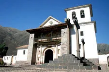 Church of Andahuaylillas along the Cusco to Puno sun route i