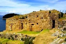 Inca Ruins on Sun Island in Lake Titicaca near Copacabana, B
