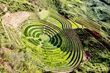 Concentric terraces of Moray Archeological Site near Cusco, 