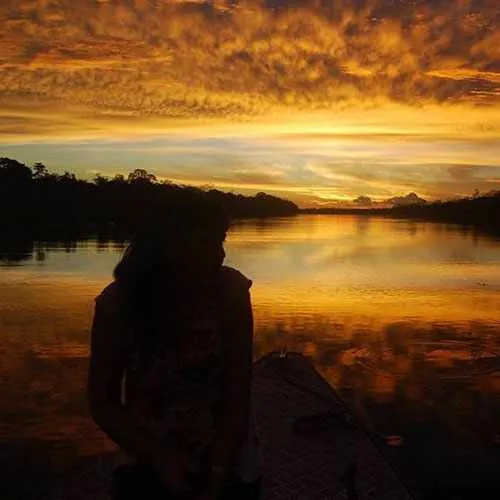 Cover Photo. Amazon jungle sunset near Iquitos, Peru at Paca