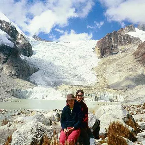 Cover Photo. Glacier Lagoon among the snowy peaks around La 