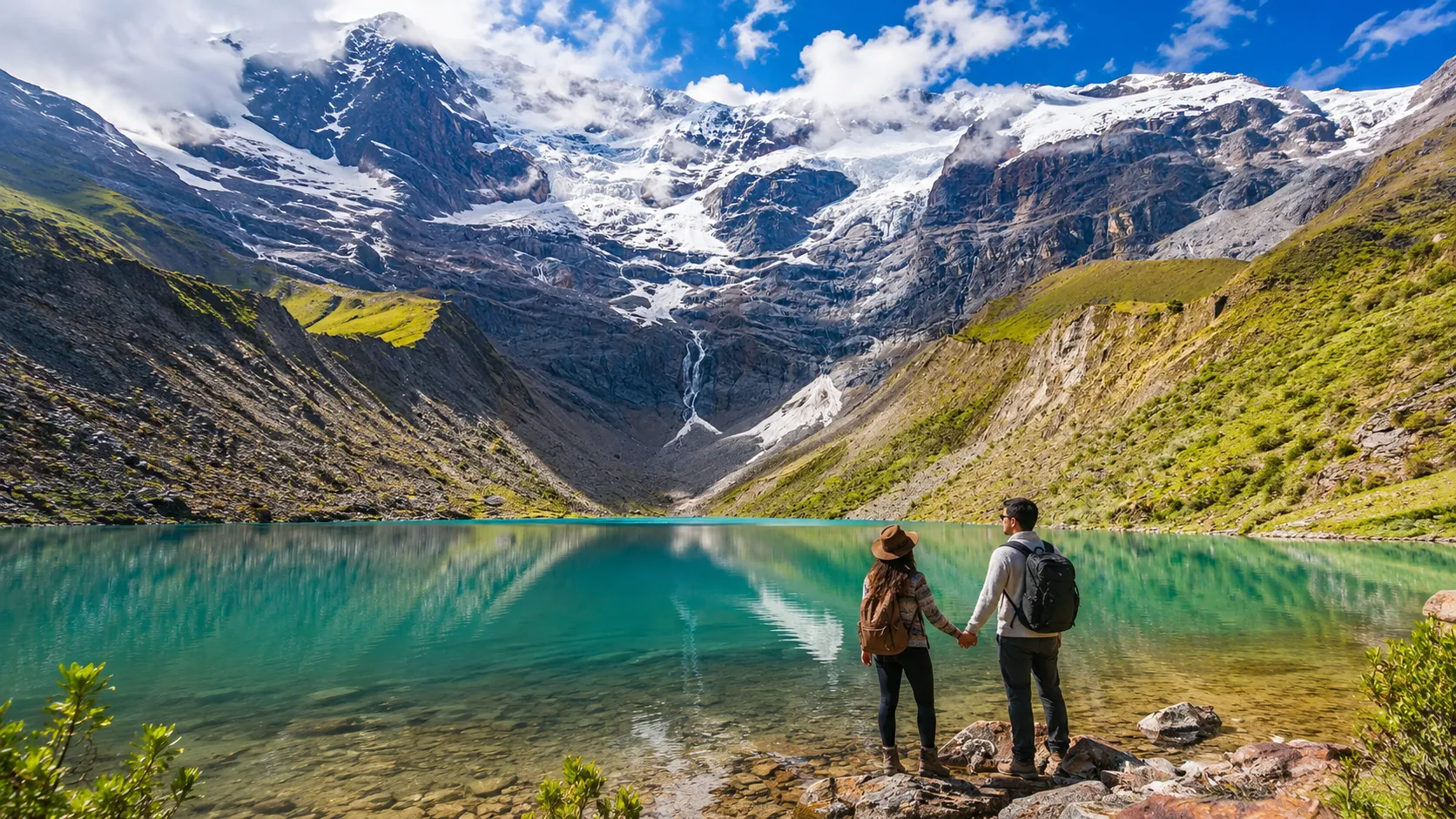 turistas en la laguna humantay